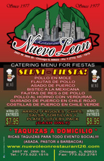 Nuevo Leon Restaurant Menu